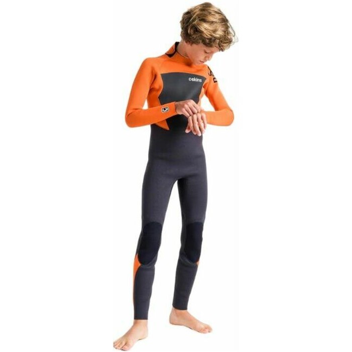 2024 C-Skins Junior Legend 3/2 GBS Back Zip Wetsuit C-LE32JBZ - Anthracite / Burnt Orange / Black